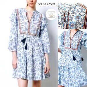 Sfera Casual Bohemian Floral Tassel Dress EUR Small